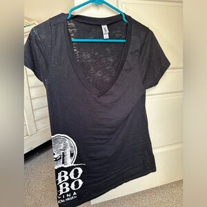 Women’s sheer burnout v neck Cabo wabo
